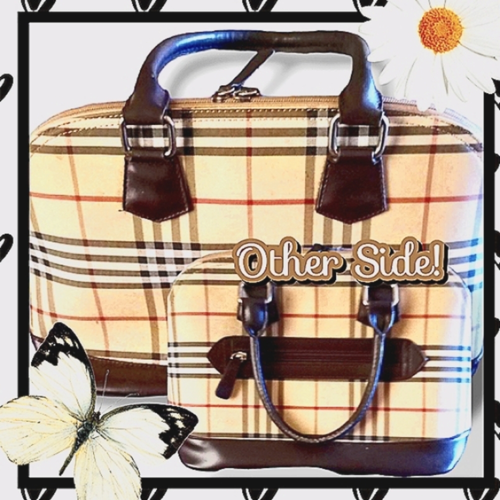 Sale⭐Plaid Bowler Bag! Note: Pic is just ONE BAG the 2nd is showing the back